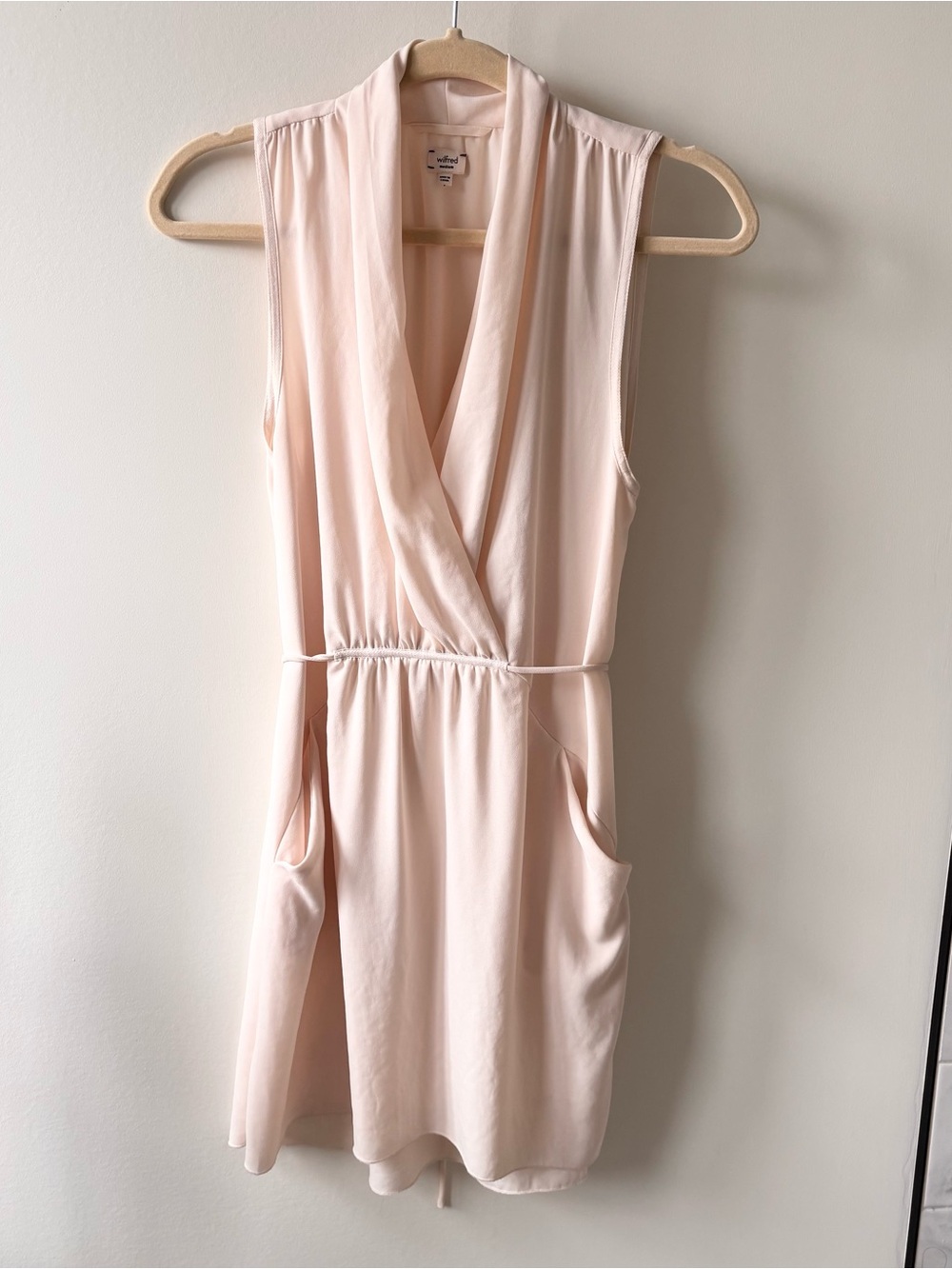 Wilfred Ivory Sleeveless Wrap-Style Dress